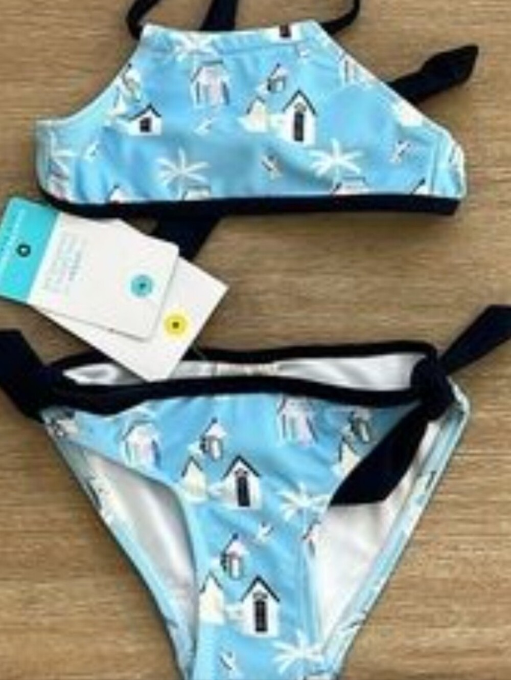 NWT Snapper Rock Girls Cabana Palm Halter Bikini style G15048 - Picture 2 of 8
